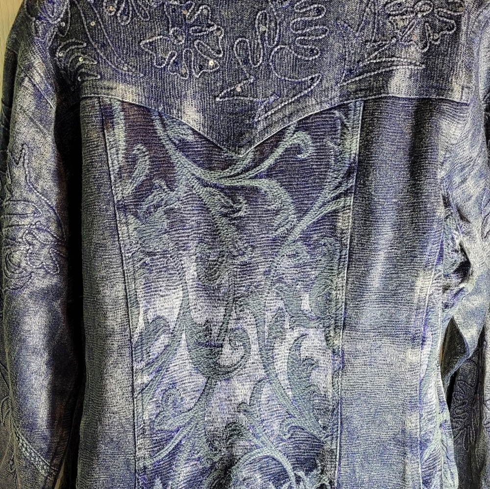 Denim Jacket with Rhinestones